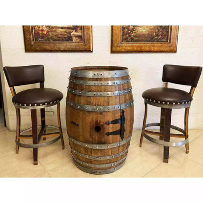 Wine Barrel Multi-Use Bar Cabinet (Pub Table - Barrel Bar - Whiskey Barrel Bar)